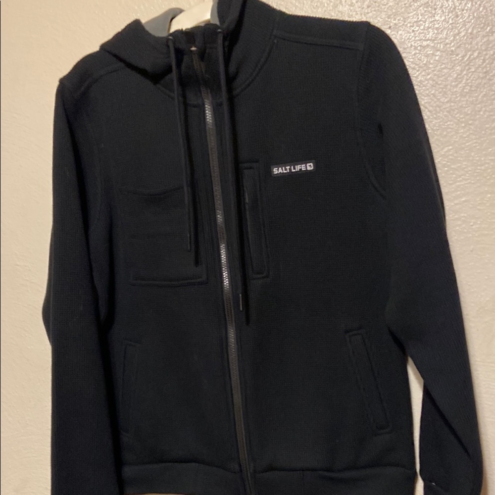 Salt Life thick Midnight Black thermal ribbed Jacket